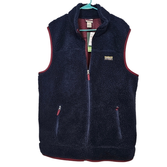 L.L.Bean Mountain Pile Sherpa Fleece Mens XXL Tall Zip Up Sleeveless Vest - Picture 1 of 6